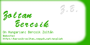 zoltan bercsik business card
